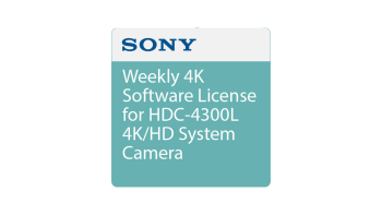 Sony Weekly 4K Software License for HDC-4300L 4K/HD System Camera